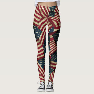 Legging Patriótico de Bandeira Americano