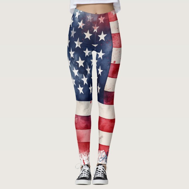 Legging Patriótico Orgulho de ser Americano | Pavilhão 4 d (Frente)