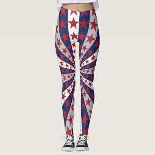 Legging Patriótico Sunburst: Trabalho de arte de Bandeira