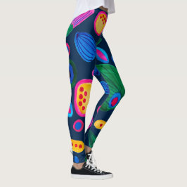 Legging Patrón boho pintado a mano azul navy