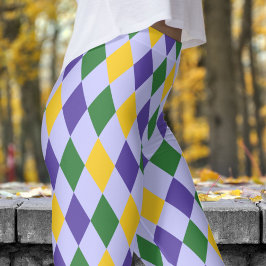 Legging Patten de verificação de Harlequin de Lavanda Negr