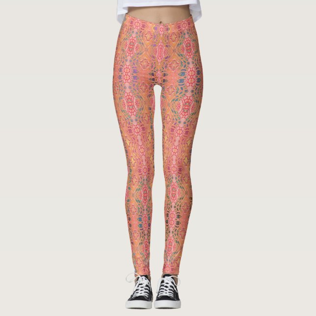 Legging pattern abstract pink (Frente)