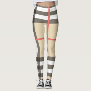 Legging Patterno Na moda da Moda Geométrica Escocesa