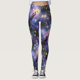 Legging Patterno sem costura do Céu da Galáxia Noite