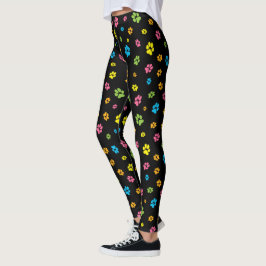 Legging Paw imprime amantes de Cachorros coloridos e bonit