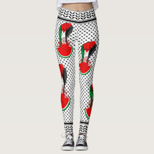 Legging Pé de resistência da Palestina em Watermelon