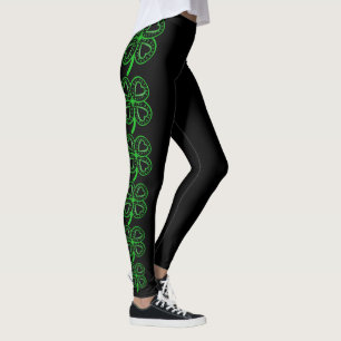 Legging Pé do Dia de São Patrício do coração do trevo
