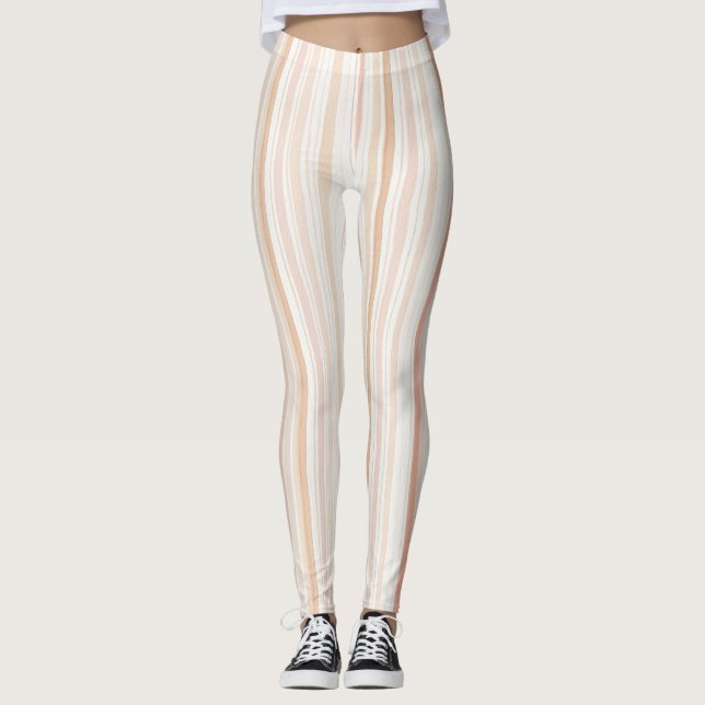 Legging Peach Blush Cream Stripes  (Frente)