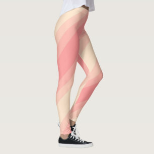 Legging Peach Color Stripes Na moda Modelo modernas mulher