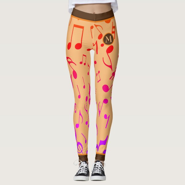 Legging PEACH DE Notas de Música GRADIANTES (Frente)