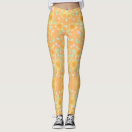 Legging Peach e Mint Verde Flor