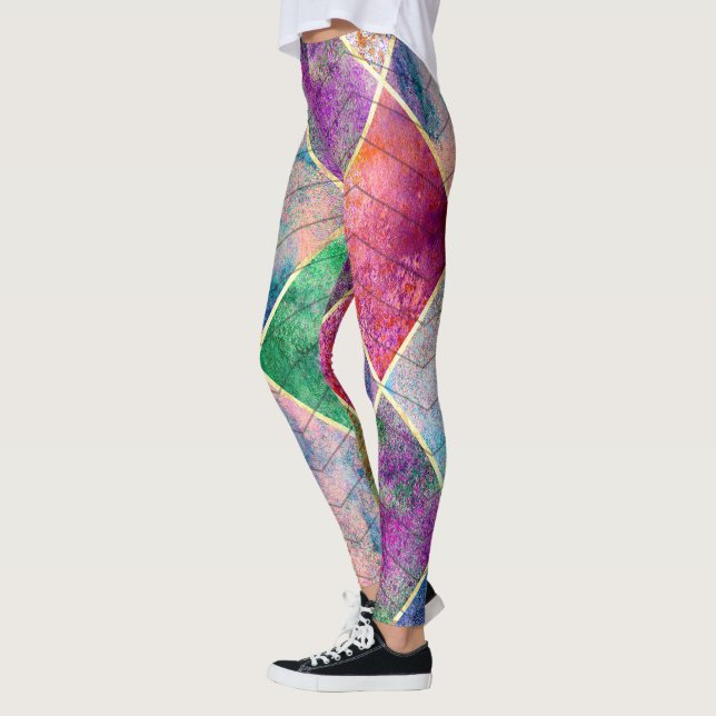 Legging Pearl Rainbow Tie Dye Harlequin Herringbone (Esquerda)