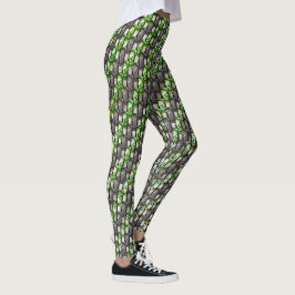Legging Peças retangulares esculpidas e manchadas, cinzas 