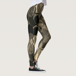 Legging Pedaços castanhos, círculos e arredondados
