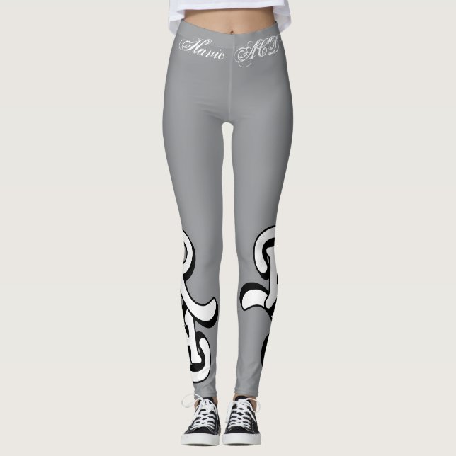 Legging PEDAÇOS DE cinza COM PALHA DE ESCOLHA (Frente)