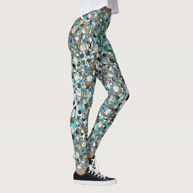 Legging Pedra de cor azul perfurada sobre textura esbranqu (Direita)
