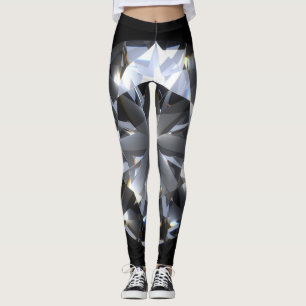Legging Pedra de diamante: faísca do espaço negro.