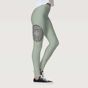 Legging Pedra do Sol Asteca Mexicana Calendário Maia 1