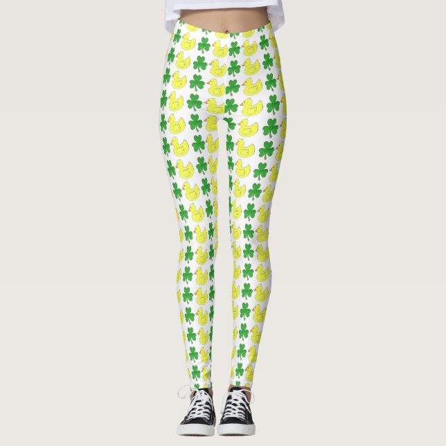 Legging Pedra Sortuda Amarelo Borracha Ducky Shamrock Verd (Frente)