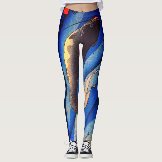 LEGGING PEDRAS AZUIS COM PEIXE JAPONÊS (Frente)