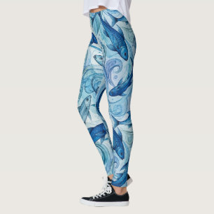 Legging Peixe Azul Místico Fluindo Harmonia