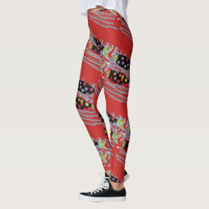 Legging peixe migrante Thunder_Cove vermelho