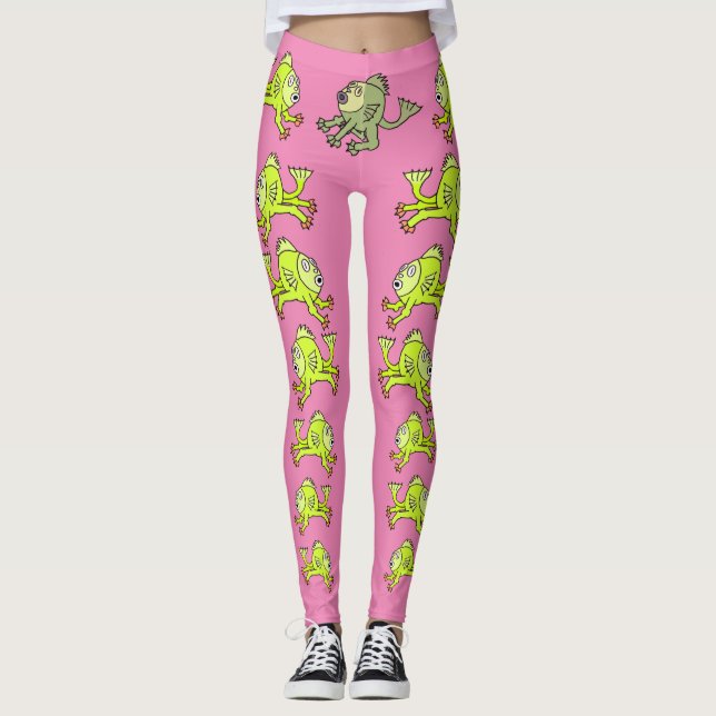LEGGING PEIXES DE CARTÃO, PINCO, VERDE, (Frente)