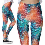 Legging Peixes Escala Sereia Pastel das Caudas Espalha Fan<br><div class="desc">Pastel Peach e Turquesa Fluffy Scales Fantasy Leggings | Traje de fantasia. Entra no mundo quântico dos meus peixes. Estas pernas pastéis ilustram escalas suaves, pontiagudas e lisas em pêssego e turquesa. A ilustração traz uma reviravolta única para as vibrações da sereia tradicional, fazer-as perfeitas para o seu vestido de...</div>