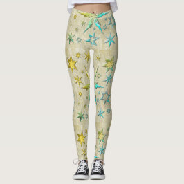 Legging peixes-espada metálicos borrifados com texturizaçã