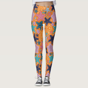 Legging Peixes-estrela coloridos