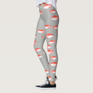 Legging Peixes vermelhos e cinzas