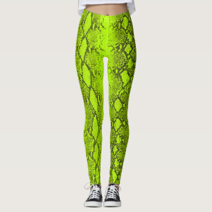 Legging Pele Cobra amarela fluorescente
