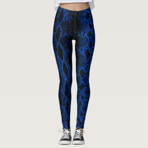 Legging Pele Cobra azul preta