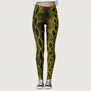 Legging Pele Cobra de cor amarela preta