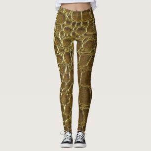 Legging Pele Crocodilo: Detalhe da Textura de Fechamento