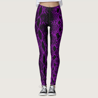 Legging Pele de Cobra preto roxo