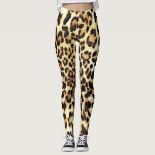 Legging Pele-leopardo, design de padrão uniforme.