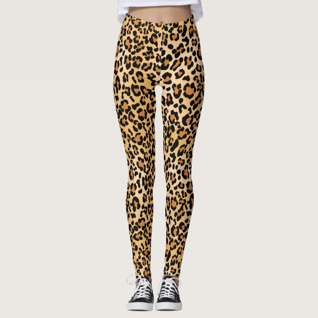 Legging Pele-leopardo Impressão de pele (Frente)
