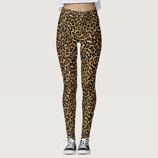 Legging Pele-leopardo Impressão de pele (Frente)