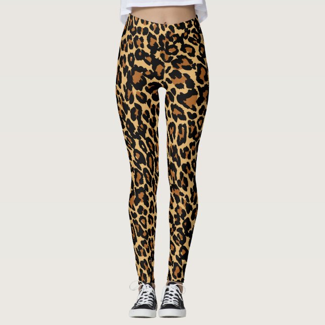 Legging Pele-leopardo Impressão de pele (Frente)