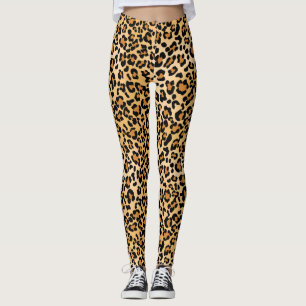 Legging Pele-leopardo Impressão de pele animal