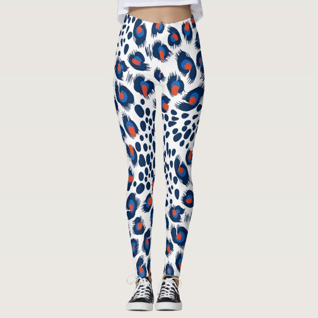 Legging Pele-leopardo: padrão perfeito de colheita. (Frente)