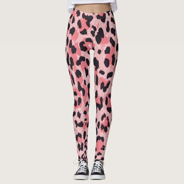 Legging Pele-leopardo: textura perfeita da safra (Frente)