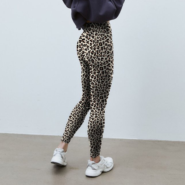 Legging Pele-Pele-Leopardo-abstrato animal Padrão Impresso (Abstract animal leopard skin fur pattern printed leggings for yoga, fitness & lifestyle.)