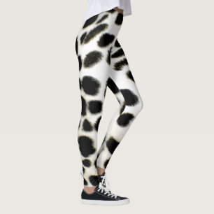 Legging Peles Dalmáticas Personalizam Textura em Preto e