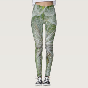 Legging Peles florais brancas e verdes