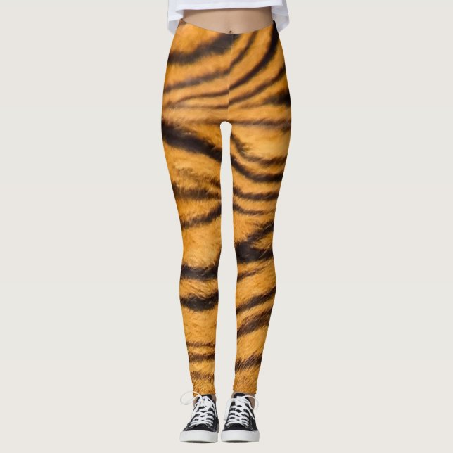 Legging Peles riscadas de tigre com aspecto de pernas dive (Frente)
