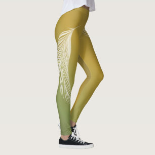 Legging Pena Branca No Gradiente De Toneladas Da Terra