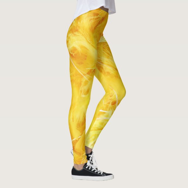 Legging Penas Amarelas Brilhantes (Direita)