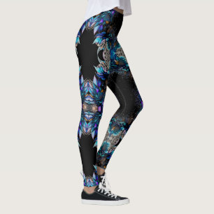 Legging Penas de Pavão Azul